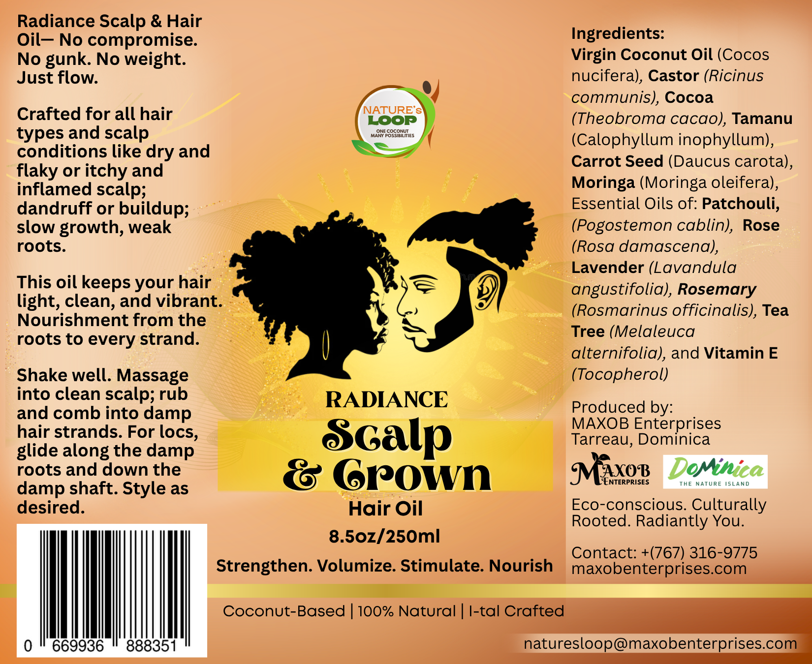 Radiance Scalp and Crown Hair Oil (8.5oz/250ml) - Image 3